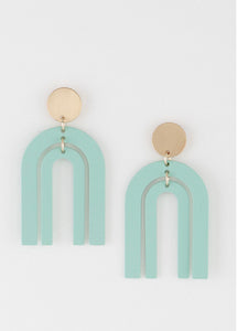 Mint Green Twin Arch Earrings
